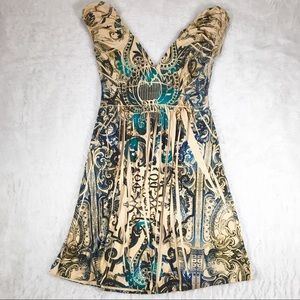 🔥2 for $15🔥 Body Central Tan Deep V-neck Dress